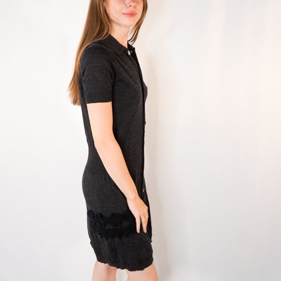 538. TRICOT COMME DES GARCONS Knit Button-Down Dress Small - Picture 4 of 7